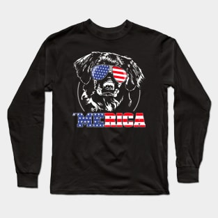 Proud Nova Scotia Duck Tolling Retriever American Flag Merica dog Long Sleeve T-Shirt